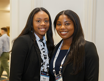 Two pharmacy students at the ASHP Midyear Clinical Meeting & Exhibition