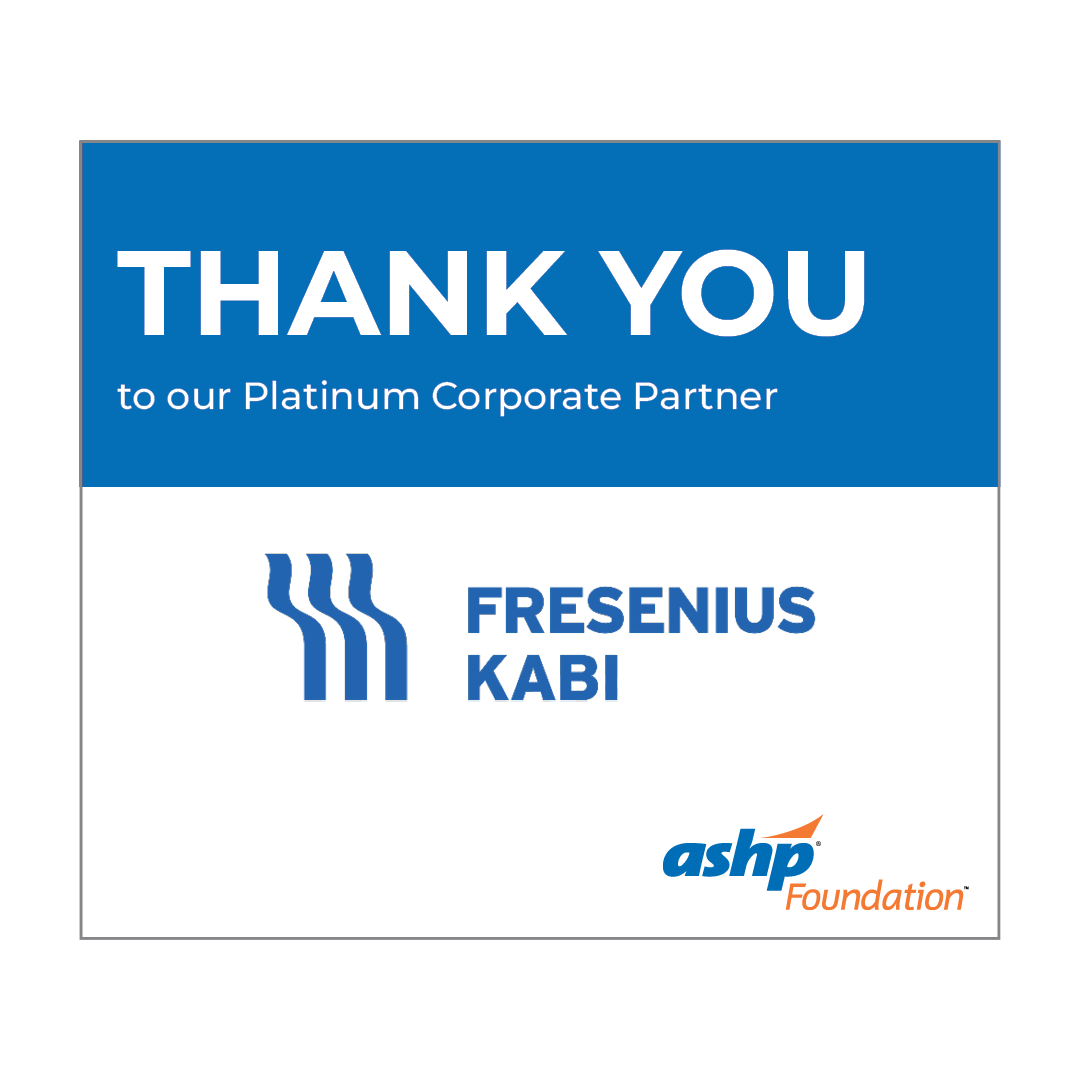 Thank you to our platinum corporate partner Fresenius Kabi