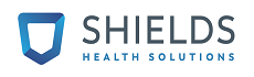 Shields Logo in blue against a white background